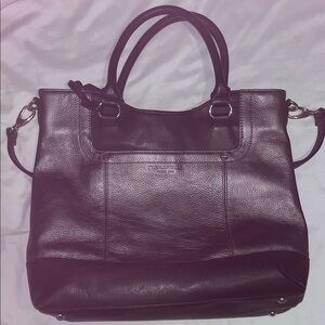 Tignanello Dark Leather Tote Bag